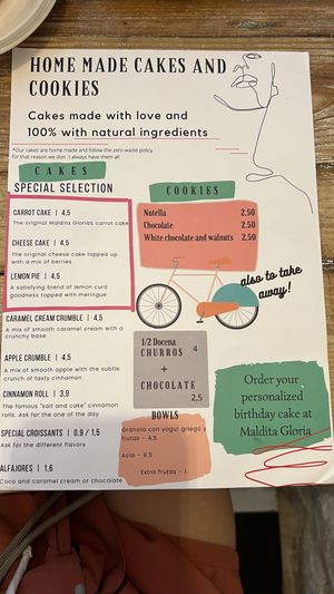 Menu   at Maldita Gloria! in Alicante