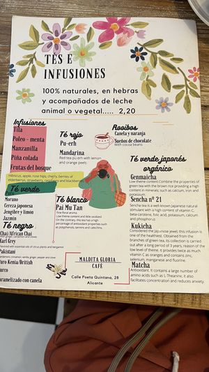 Menu  at Maldita Gloria! in Alicante