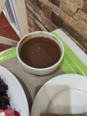 Primer plato: Sopa de lentejas at Macrobiotic Zen in Barcelona