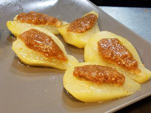 Dessert pear at Macrobiotic Zen in Barcelona