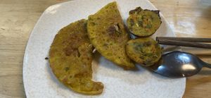 Vietnamese pancakes and vegan eggs   at Mãn Tự in Ho Chi Minh City