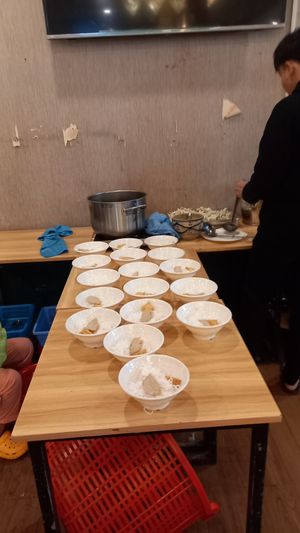 prepared soup bowls that you fill up yourself at Mãn Tự in Ho Chi Minh City