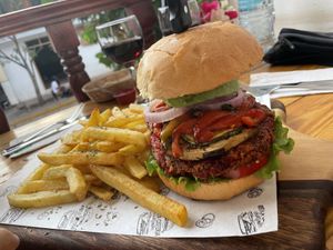Vegan burger   at Antica Osteria Pisac - Tratoria Pizzeria in Pisac
