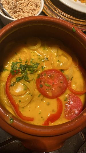 Moqueca de banana e palmito com farofa de castanhas  at Canoas in Angra Dos Reis
