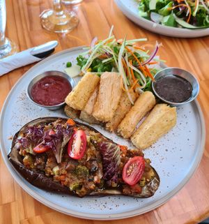 Stuffed eggplant at El Jardin De Frida - Maybe closed in La Fortuna
