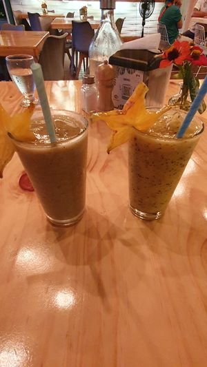 Smoothie Strawberry/Mint and Passionfruit at El Jardin De Frida - Maybe closed in La Fortuna