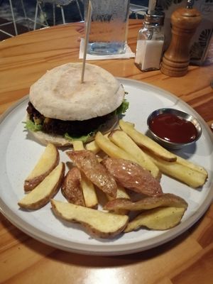 Falafelburger at El Jardin De Frida - Maybe closed in La Fortuna