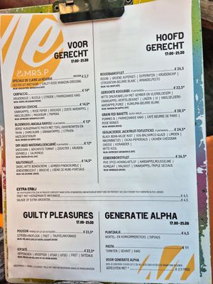 Menu kaar zomer 2024 at Me & Mrs P in Velp