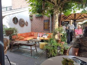 Terrace in the back at Me & Mrs P in Velp