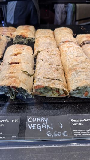 Savory vegan Strudel  at Strudel Cafe Kröll in Innsbruck