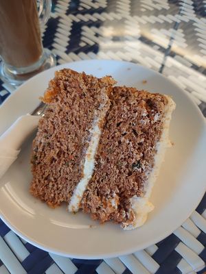 Vegan carrot cake at World Peace Cafe in Northampton