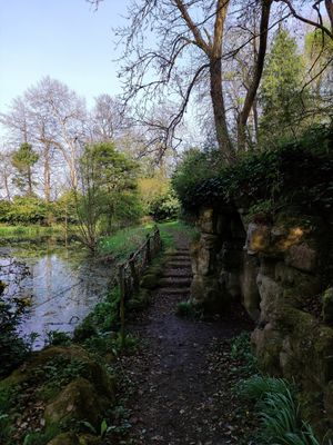 The ice house by the lake at World Peace Cafe in Northampton