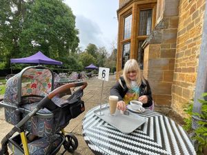 Lots of outdoor seating!  at World Peace Cafe in Northampton