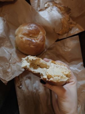 the hummus bagel  at Beigel Bake in Shoreditch