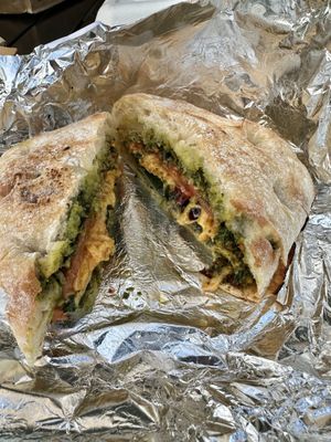 Vegan Mediterranean panini freshly cooked from the deli counter  at Down to Earth  - Store and Deli in Kapolei