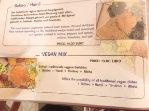 Menu at Red Sea in Vienna
