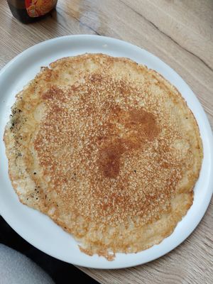 Naturel vegan pannenkoek (stroop en suiker stast gewoon op tafel) at Stroop & Suiker in Tiel