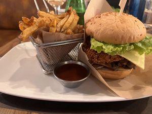Fake Chicken Burger  at Goiko Grill in Oviedo