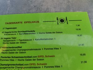 Vegane Taler (hausgemacht), ausgetauscht mit früher vegetarischem Steak at Restaurant Eifelhaus in Simmerath