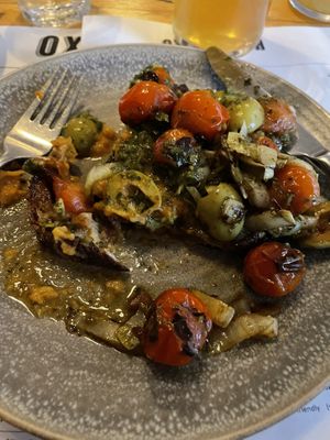 Pan fried tomatoes on sourdough   at Ox and Finch in Glasgow