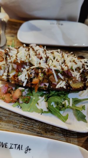 Bruschetta with vegan cheese at Love Italy in Surfers Paradise