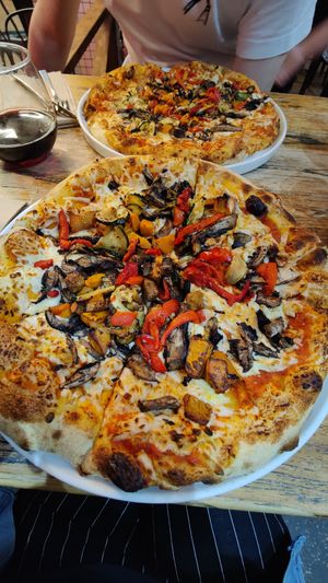 Pizza with vegan cheese at Love Italy in Surfers Paradise