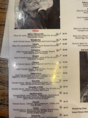 Menu  at Love Italy in Surfers Paradise