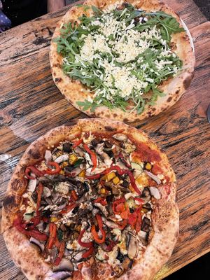 Cipolla and Vegetariana pizzas  at Love Italy in Surfers Paradise