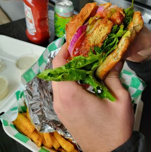 Spicy BBQ sandwich at The Beet Box in Oklahoma City