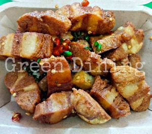 Crispy pork (plant based) chili and salt. at Green Dining in Hua Hin