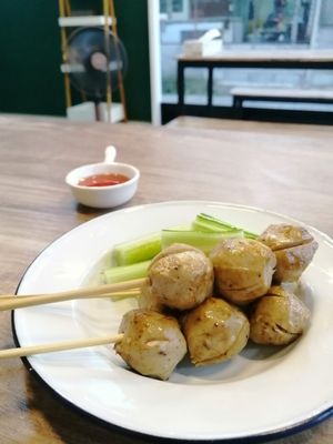 grilled balls at Green Dining in Hua Hin