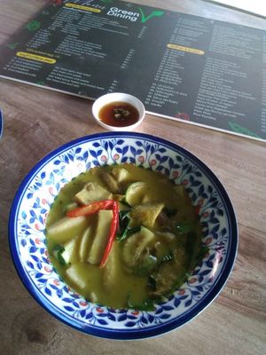 Freshly made, delicious green curry! at Green Dining in Hua Hin