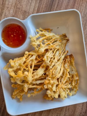Fried mushrooms at Green Dining in Hua Hin