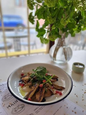 Israeli eggplant at Hummus Kimchi in Yerevan