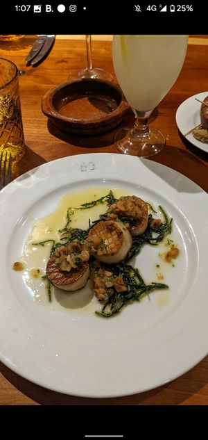 Vegan scallops at Thames LIDO in Reading