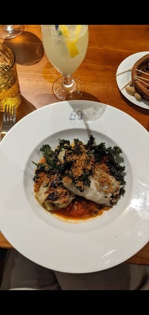 Vegan stuffed cabbage rolls at Thames LIDO in Reading
