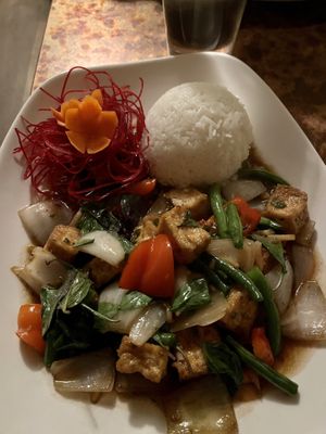 Thai Basil with tofu   at Thai Bella in Moab