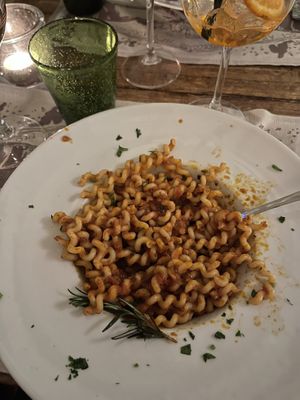 They didn’t have many vegan options, but this pasta was amazing. It was the fusilli with a spicy tomato sauce (forget the exact name)   at Acqua al 2 in Florence