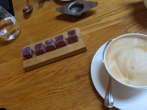 Strawberry & lime jellies at The Woodspeen in Newbury