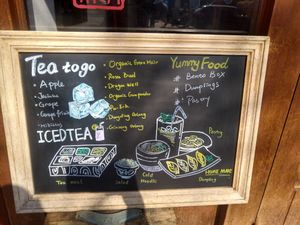 Sign at the entrance at Ching Ching Cha in Washington