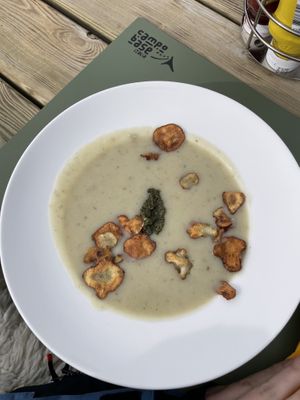 Vegan soup  at Rifugio Campo Base in Ayas