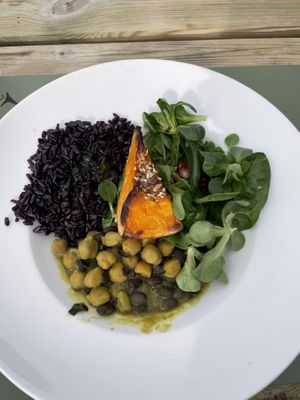 Vegan Buddha bowl  at Rifugio Campo Base in Ayas