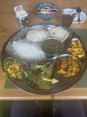 Veggie/Vegan Tibetan lunch  at Rifugio Campo Base in Ayas