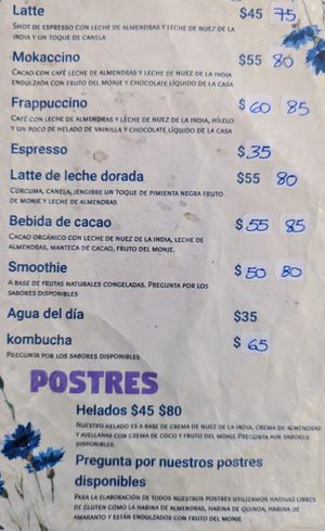 Menu 4 of 4, April 2023 at L'ol-lin Vegan in Guadalajara