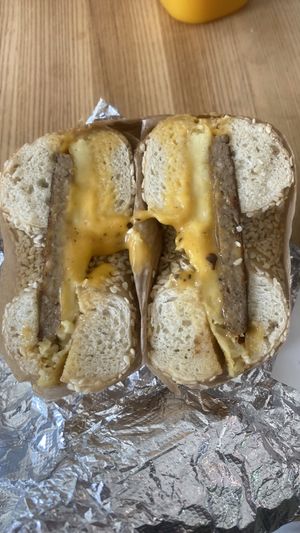 Vegan breakfast sandwich   at Pete's Bagels in St Petersburg