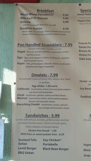 menu (1 of 6) at Vegetarian Express in Chicago