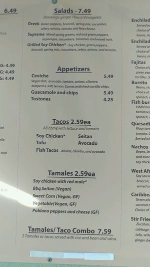 menu (3 of 6) at Vegetarian Express in Chicago