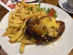 Vegan kotlet tower  at Mamuska in South East London