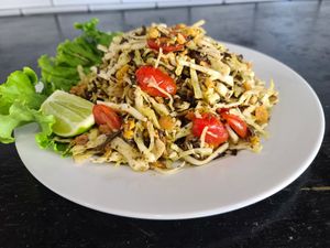 Tea Leaf Salad, originates from Burma at Mana Thai Comfort Food in Longmont