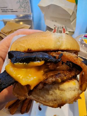 Mushroom bacon burger at PLNT Burger in Boston